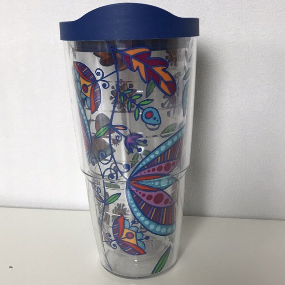 tervis Kitchen Tervis Tumbler Floral Wrap 6 Oz Blue Lid Hot And